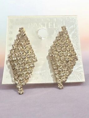 Gold Crystal Marquise Drop Earrings by Pastels
868
